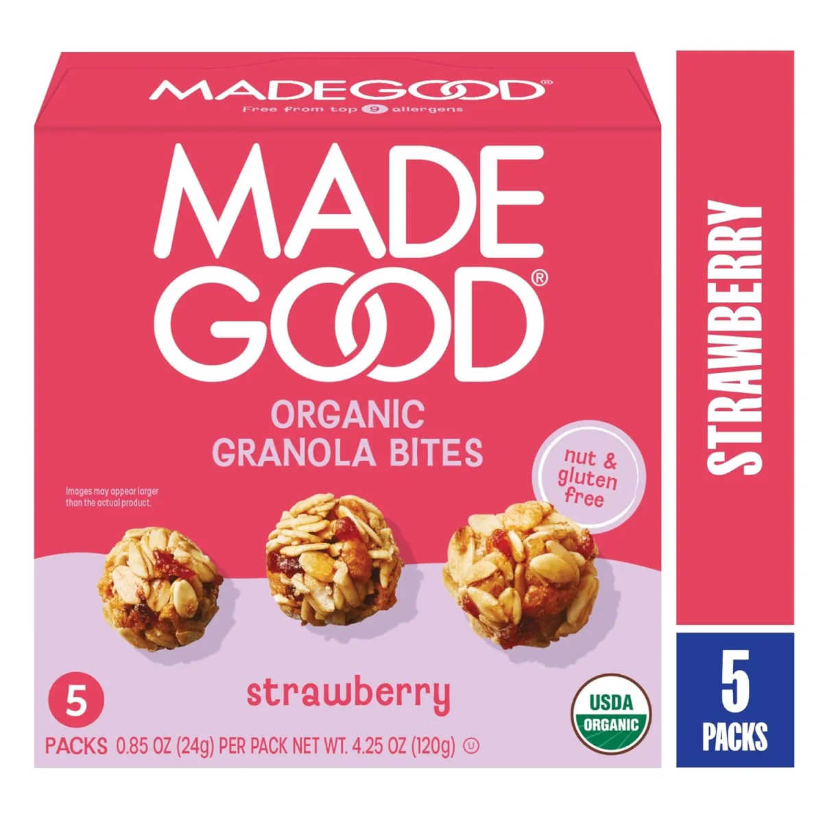 MadeGood Organic Strawberry Granola Bites - 5 ct