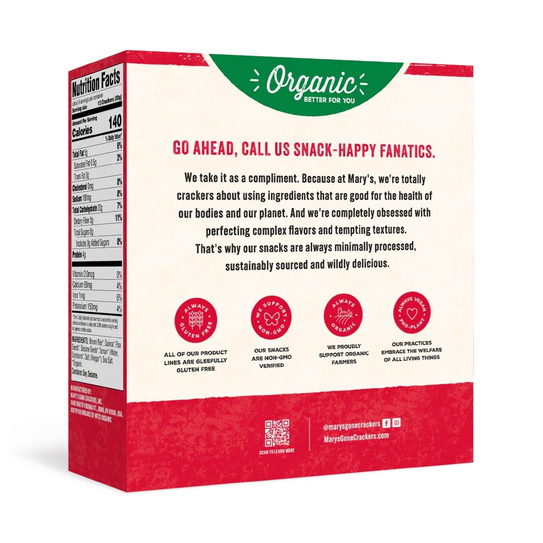 Mary's Gone Crackers Crackers Sprouted Original Organic