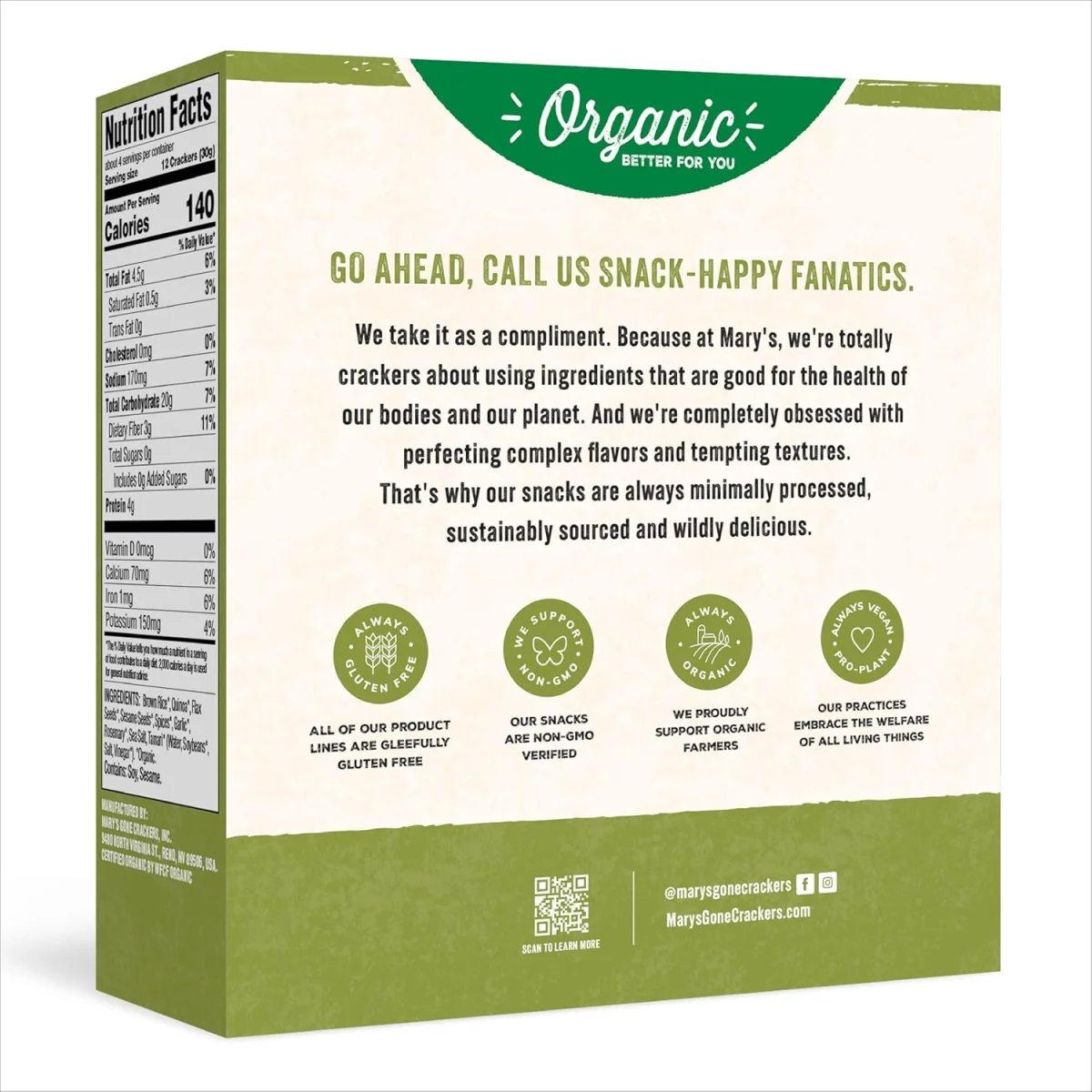 Mary's Gone Crackers Organic Herb Crackers - 4 oz