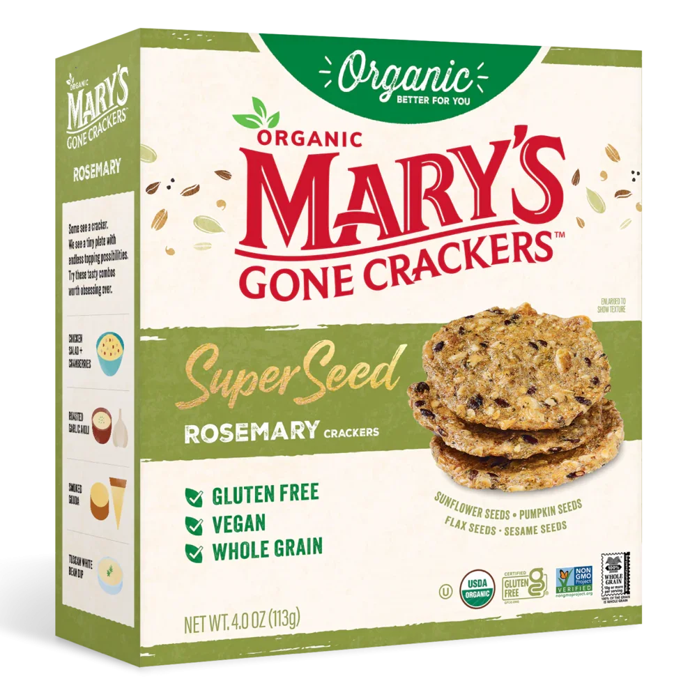 Mary's Gone Crackers Crackers Super Seed Rosemary Organic