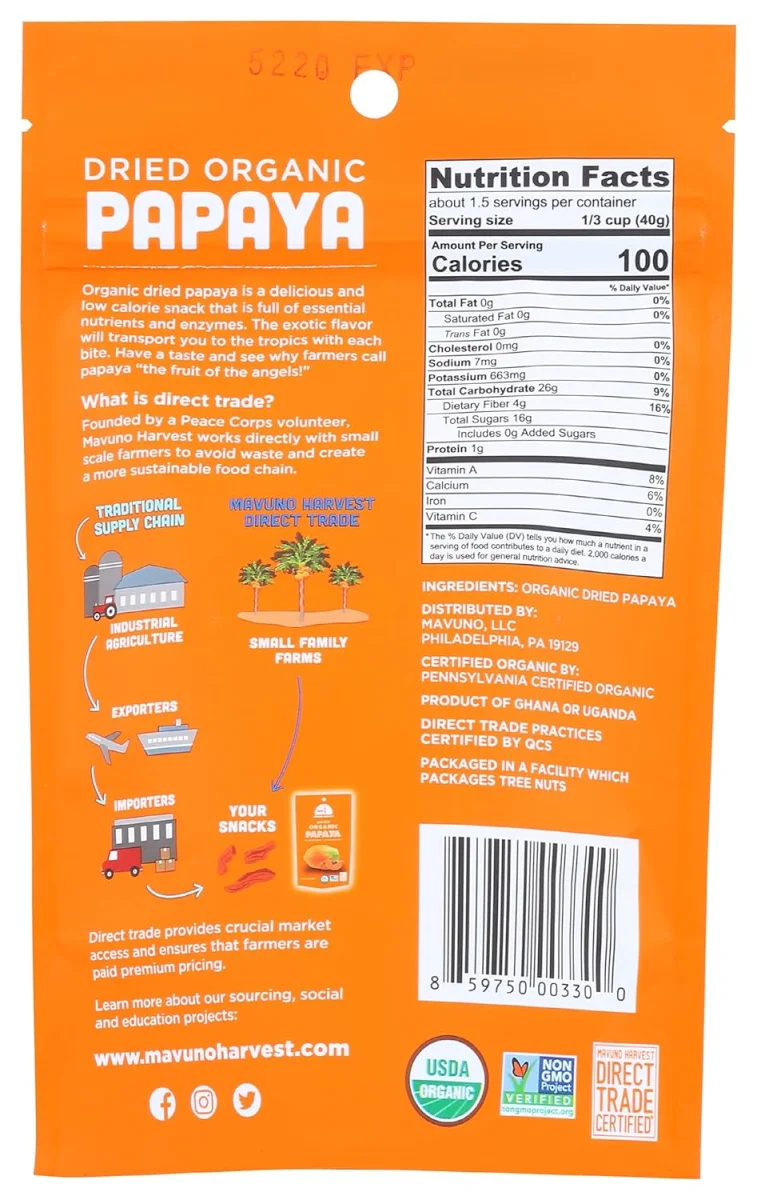 Mavuno Harvest Organic Papaya - 2 oz