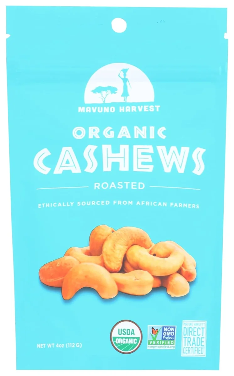 Mavuno Harvest Organic Roasted Cashews - 4 oz