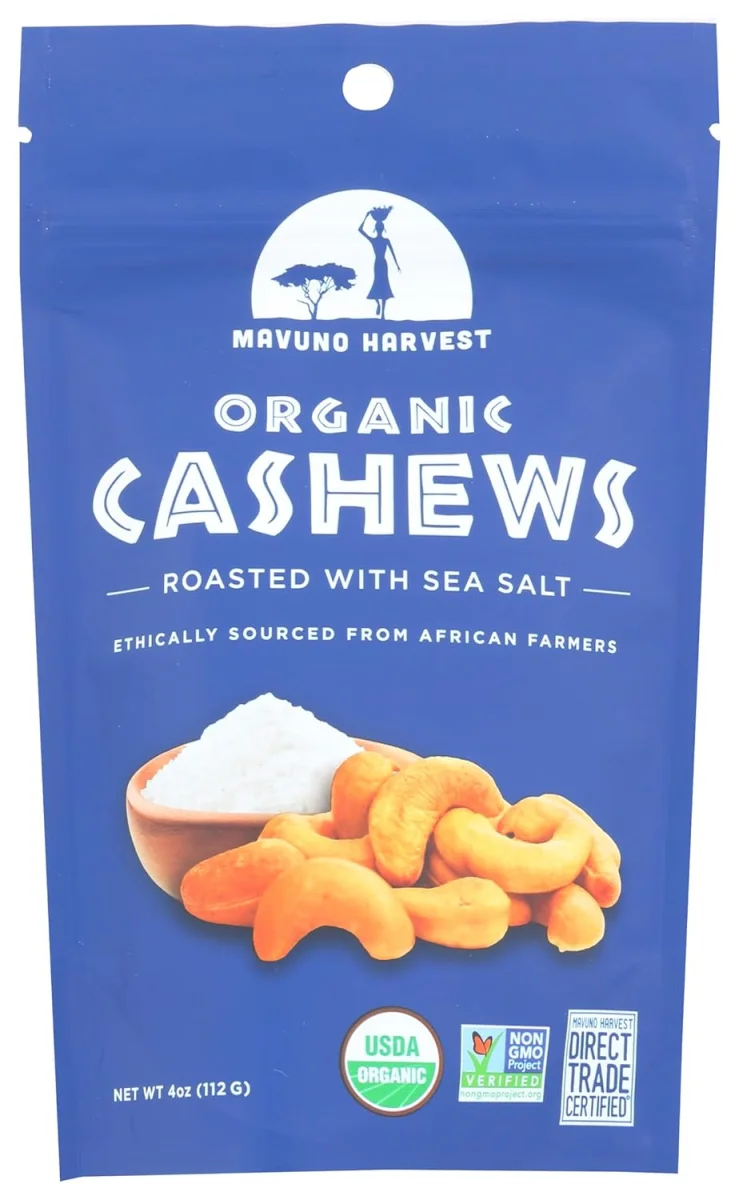 Mavuno Harvest Organic Roasted Cashews with Sea Salt - 4 oz