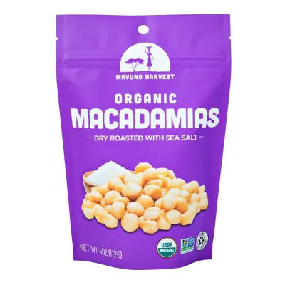 Mavuno Harvest Organic Roasted Macadamia Nuts with Sea Salt