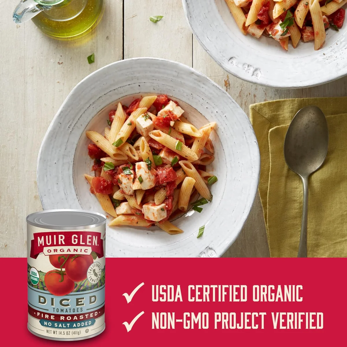 Muir Glen Organic Diced Fire Roasted Tomatoes, No Salt Added - 14.5 oz