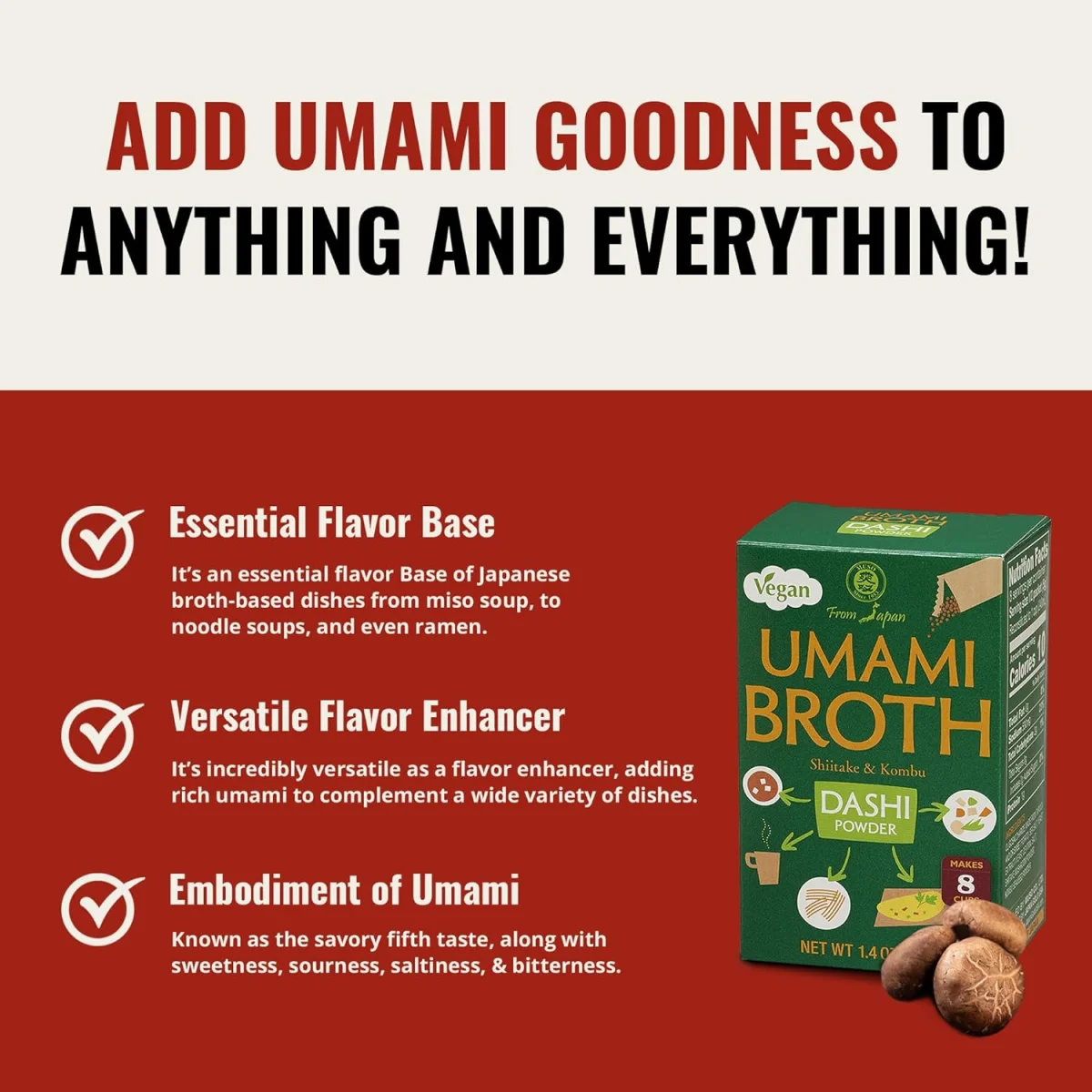 Muso From Japan Umami Broth Dashi Powder, Vegan - 1.4 oz