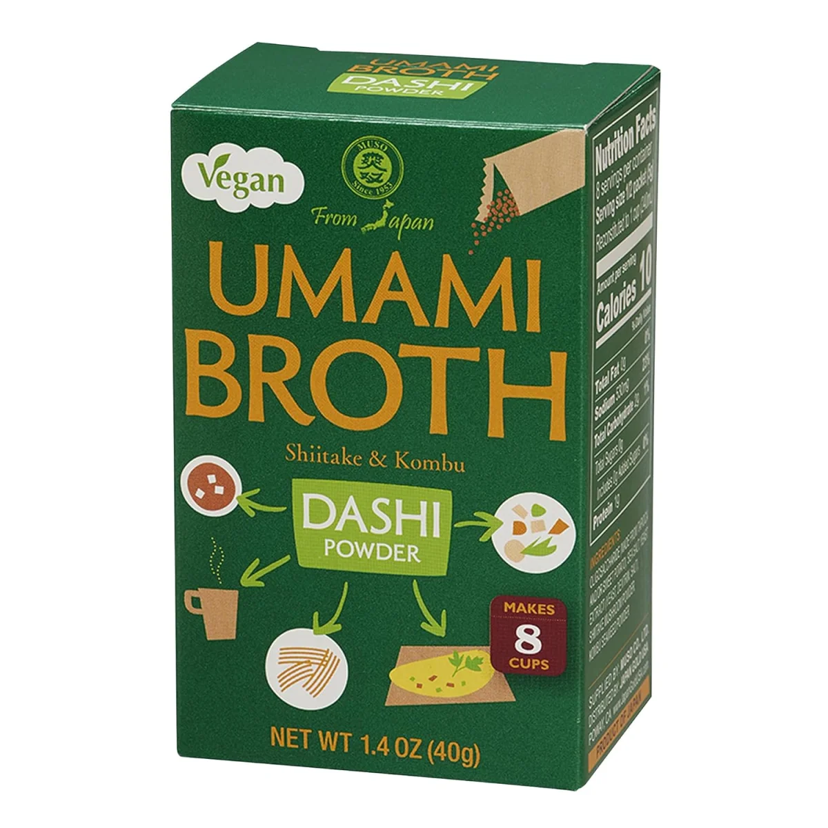 Muso From Japan Umami Broth Dashi Powder, Vegan - 1.4 oz