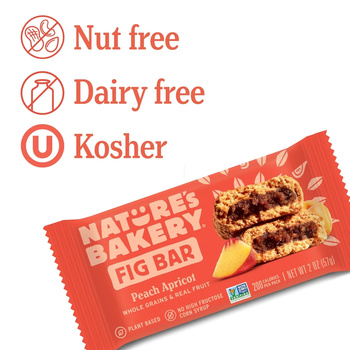 Nature's Bakery Whole Wheat Fig Bars, Peach Apricot