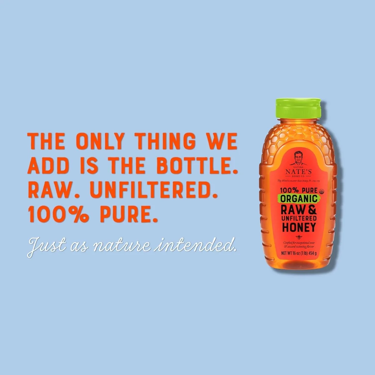 Nature Nate's 100% Pure Organic Raw & Unfiltered Honey - 16 oz