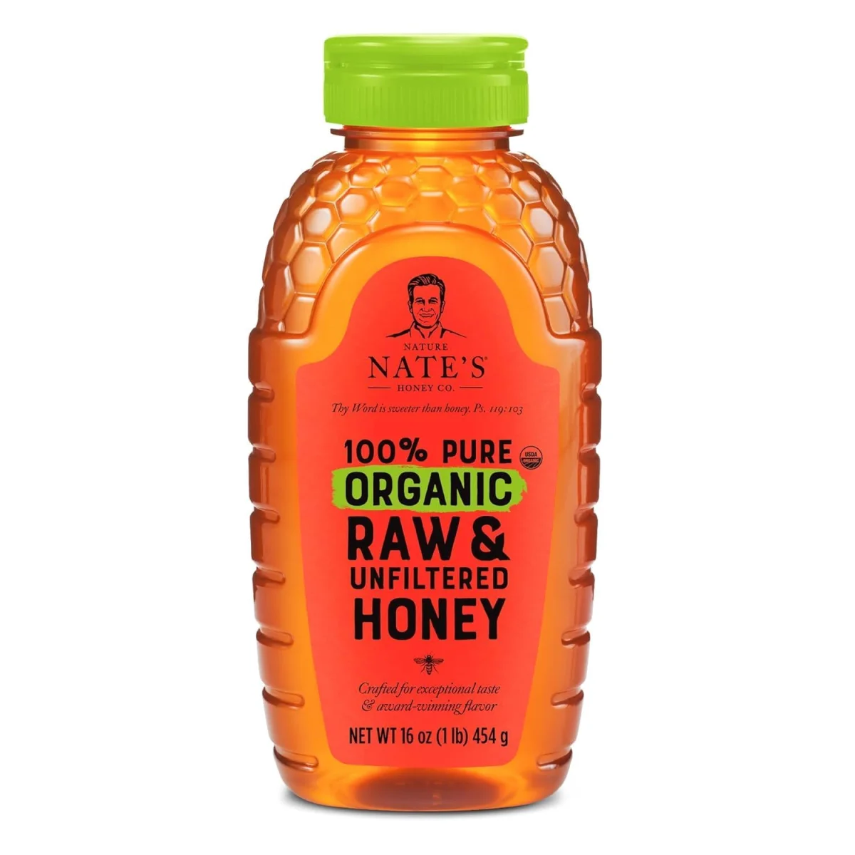 Nature Nate's 100% Pure Organic Raw & Unfiltered Honey - 16 oz