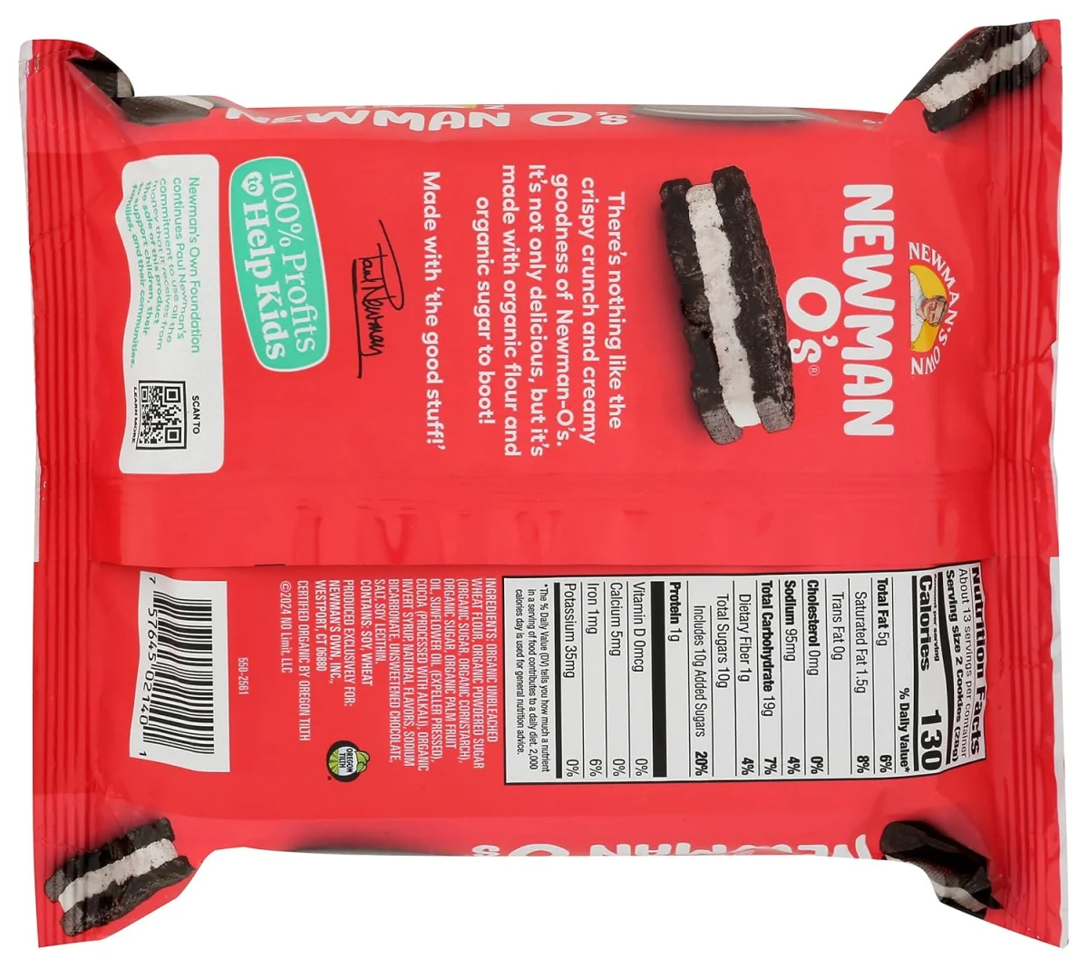 Newman's Own Newman O's Cookies, Chocolate with Vanilla Creme - 13 oz