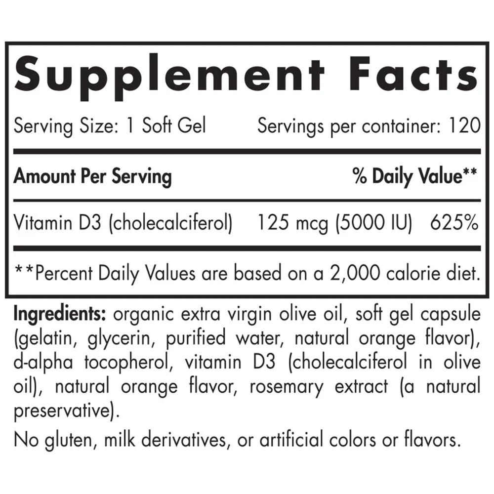 Nordic Naturals Vitamin D3 5000 Orange - 250 mg - 120 Softgels
