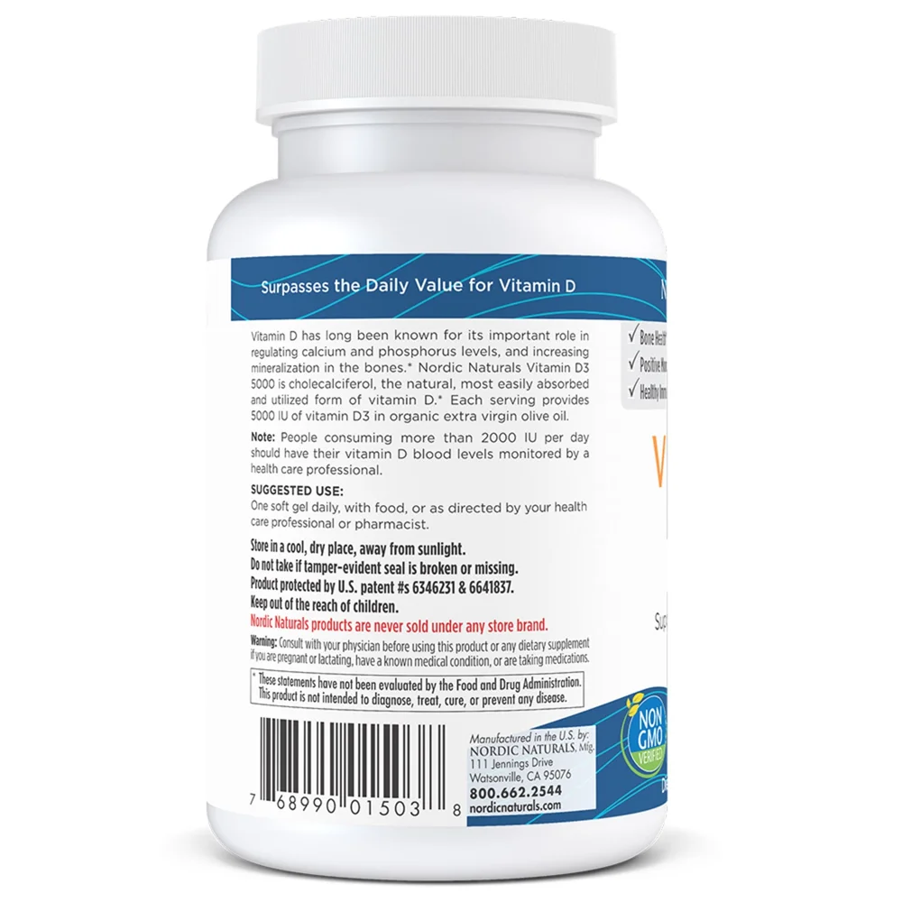 Nordic Naturals Vitamin D3 5000 Orange - 250 mg - 120 Softgels