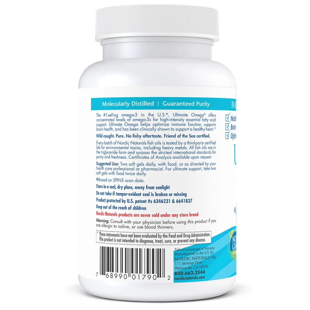 Nordic Naturals Ultimate Omega Lemon - 1280 mg - 60 Softgels