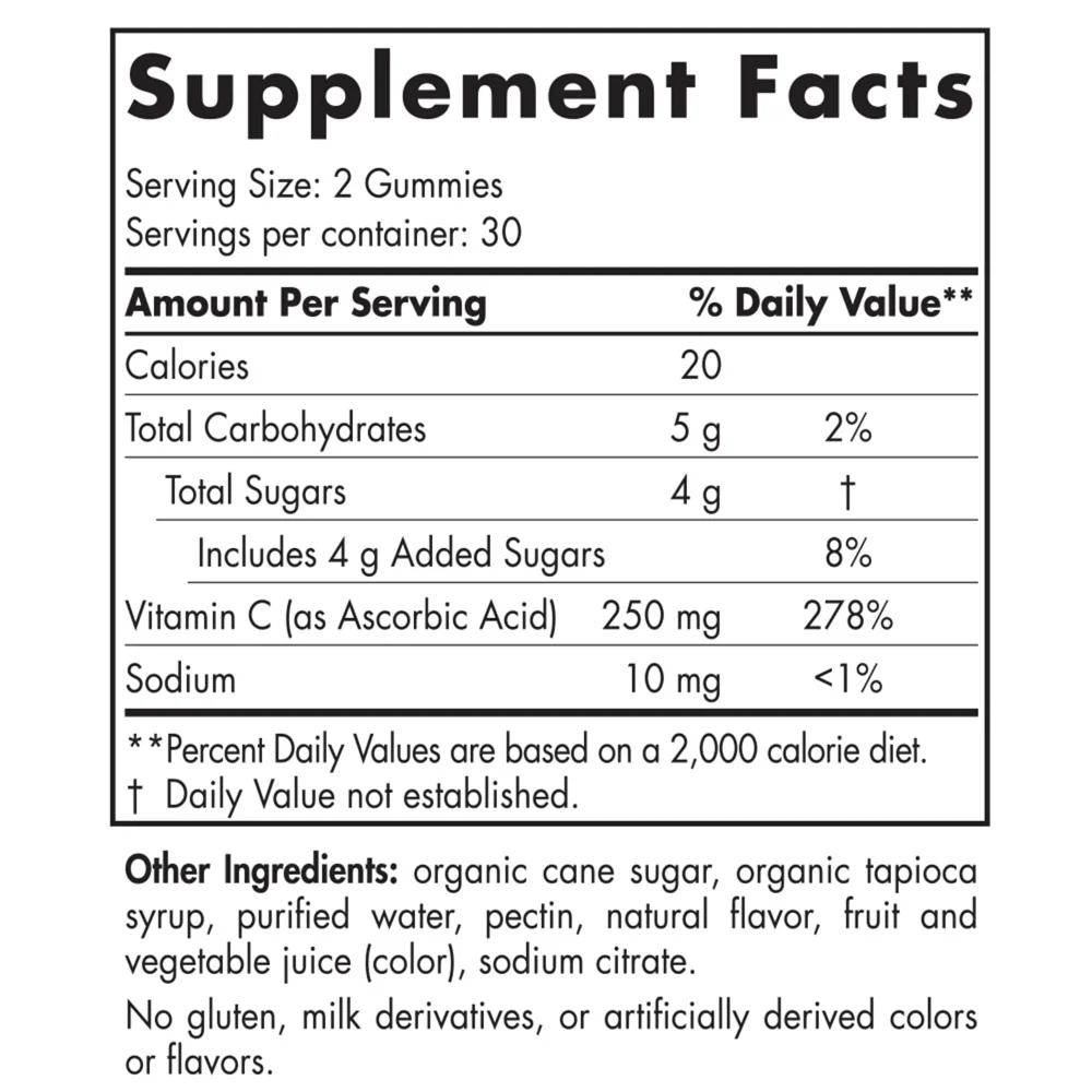 Nordic Naturals Vitamin C Tangerine - 250 mg - 60 Gummies