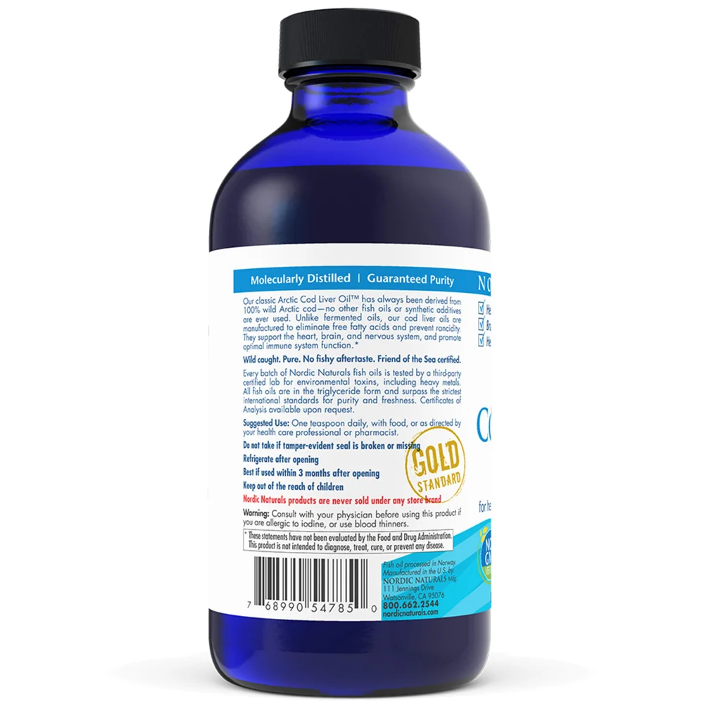 Nordic Naturals Arctic Cod Liver Oil Liquid Fish Oil Orange - 8 fl oz