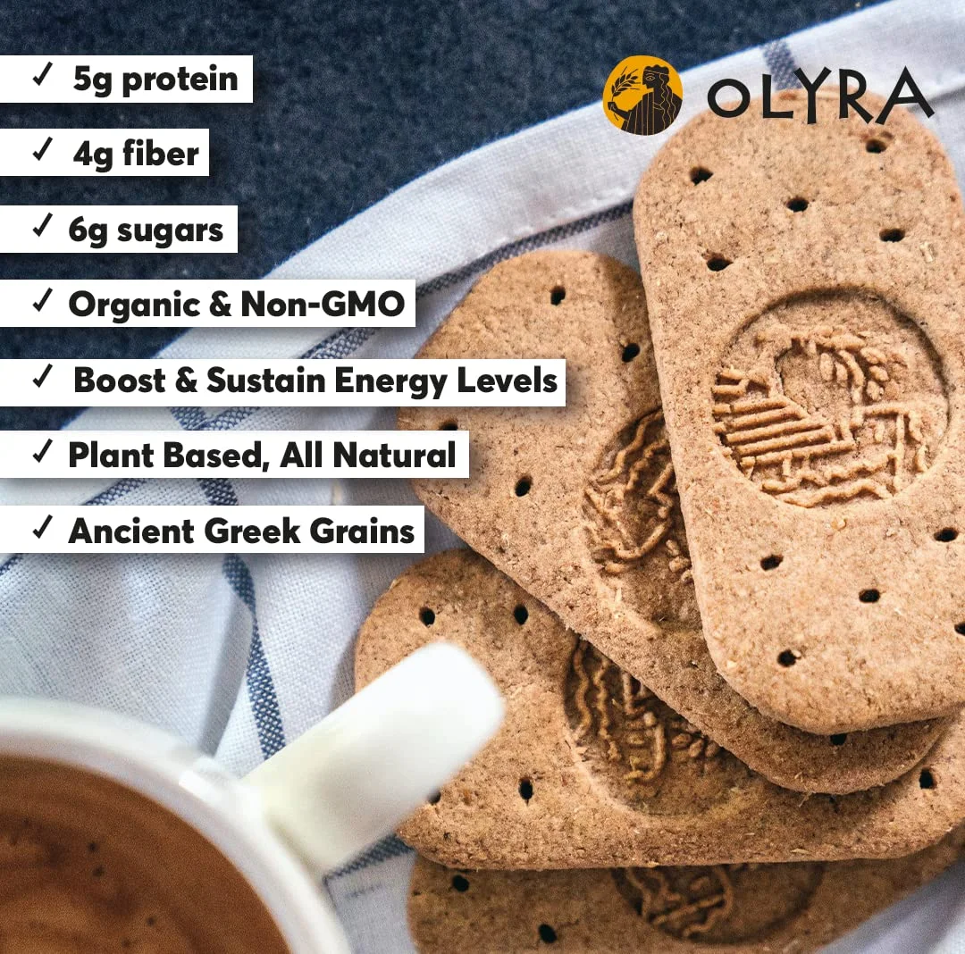 Olyra Organic Breakfast Biscuits, Hazelnut Carob