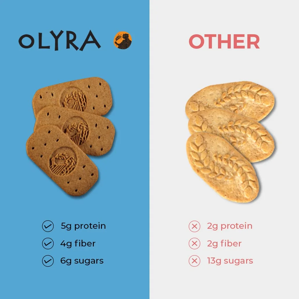 Olyra Organic Breakfast Biscuits, Hazelnut Carob