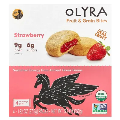 Olyra Organic Soft Baked Bites, Strawberry - 1.32 oz