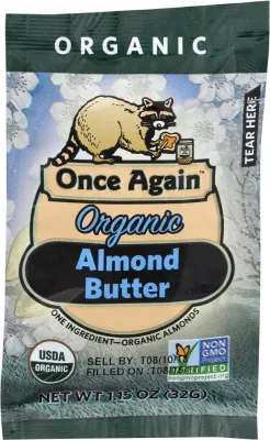 Once Again Organic Creamy Almond Butter, Non-GMO - 10 x 1.15 oz