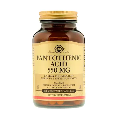Solgar Pantothenic Acid - 550 mg - 100 Vegetable Capsules