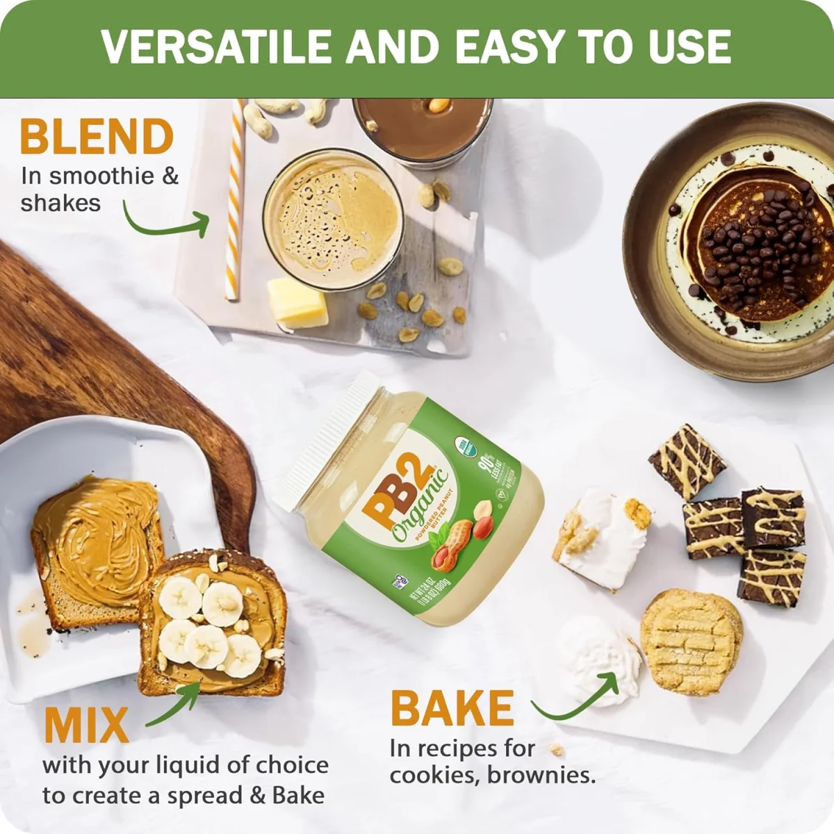 PB2 Organic Powdered Peanut Butter, Original - 6.5 oz