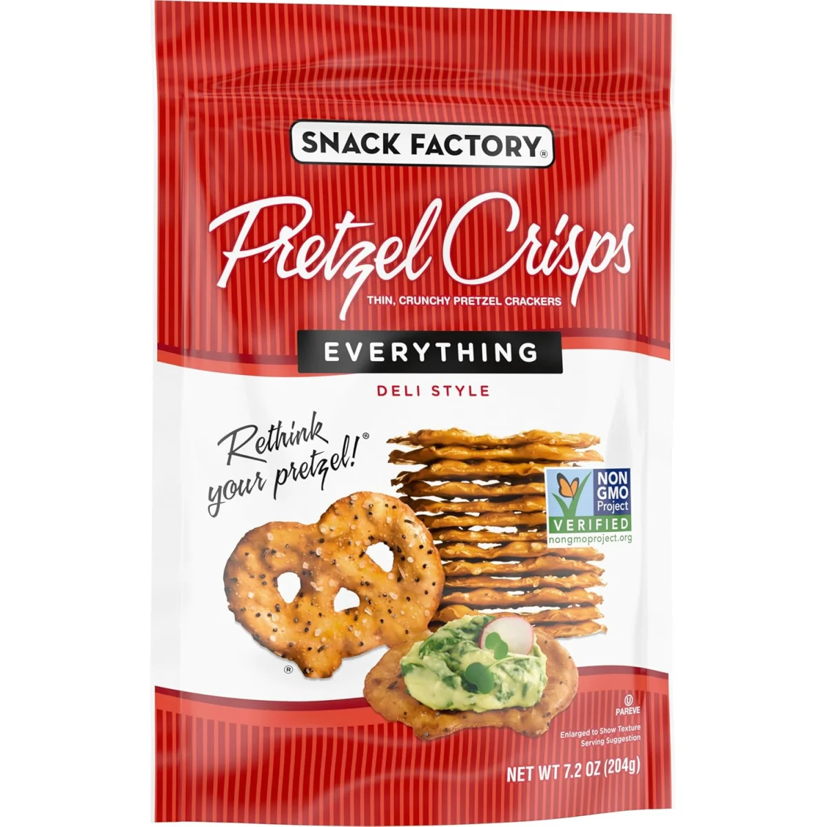 Snack Factory Everything Pretzel Crisps, Non-GMO - 7.2 oz