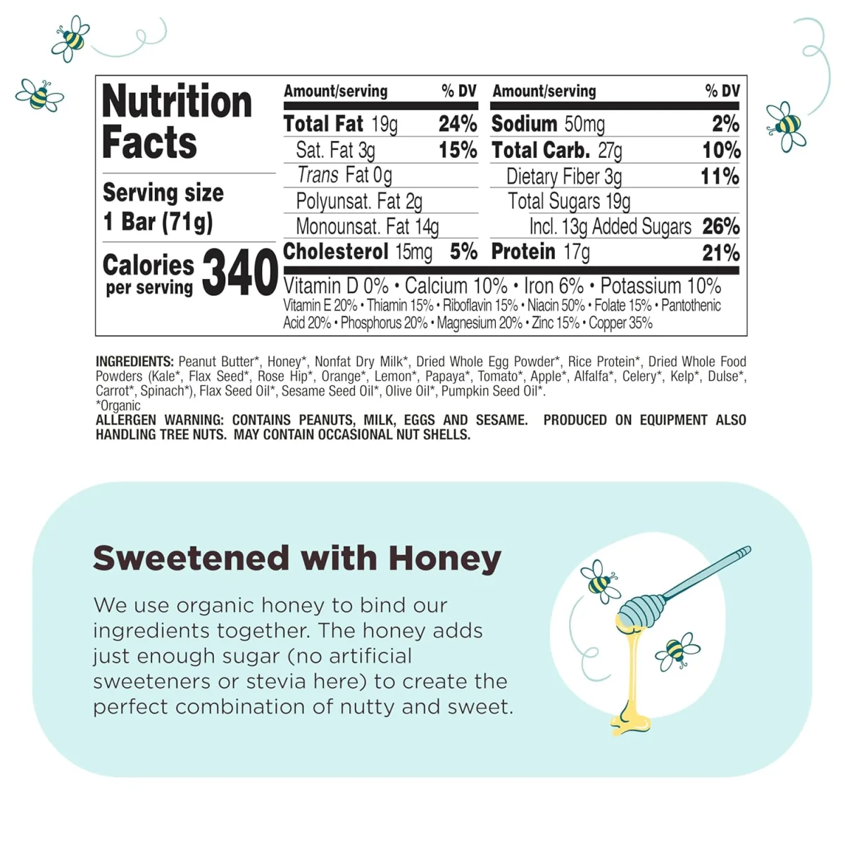 Perfect Bar Gluten-Free Peanut Butter Refrigerated Protein Bar, Organic - 2.5 oz