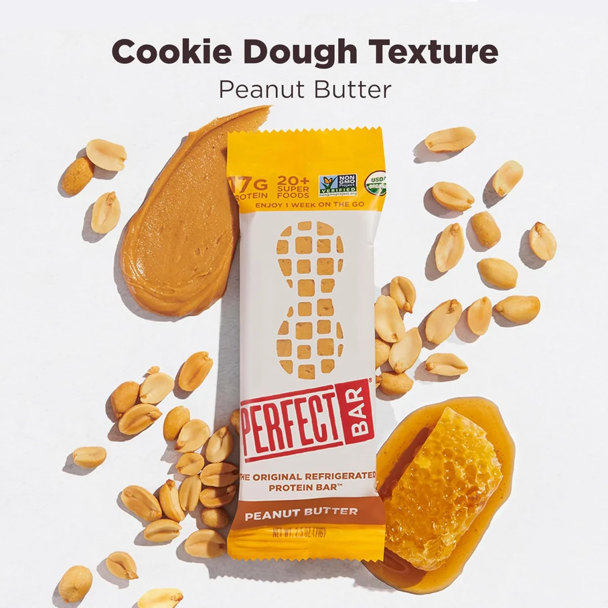 Perfect Bar Gluten-Free Peanut Butter Refrigerated Protein Bar, Organic - 2.5 oz