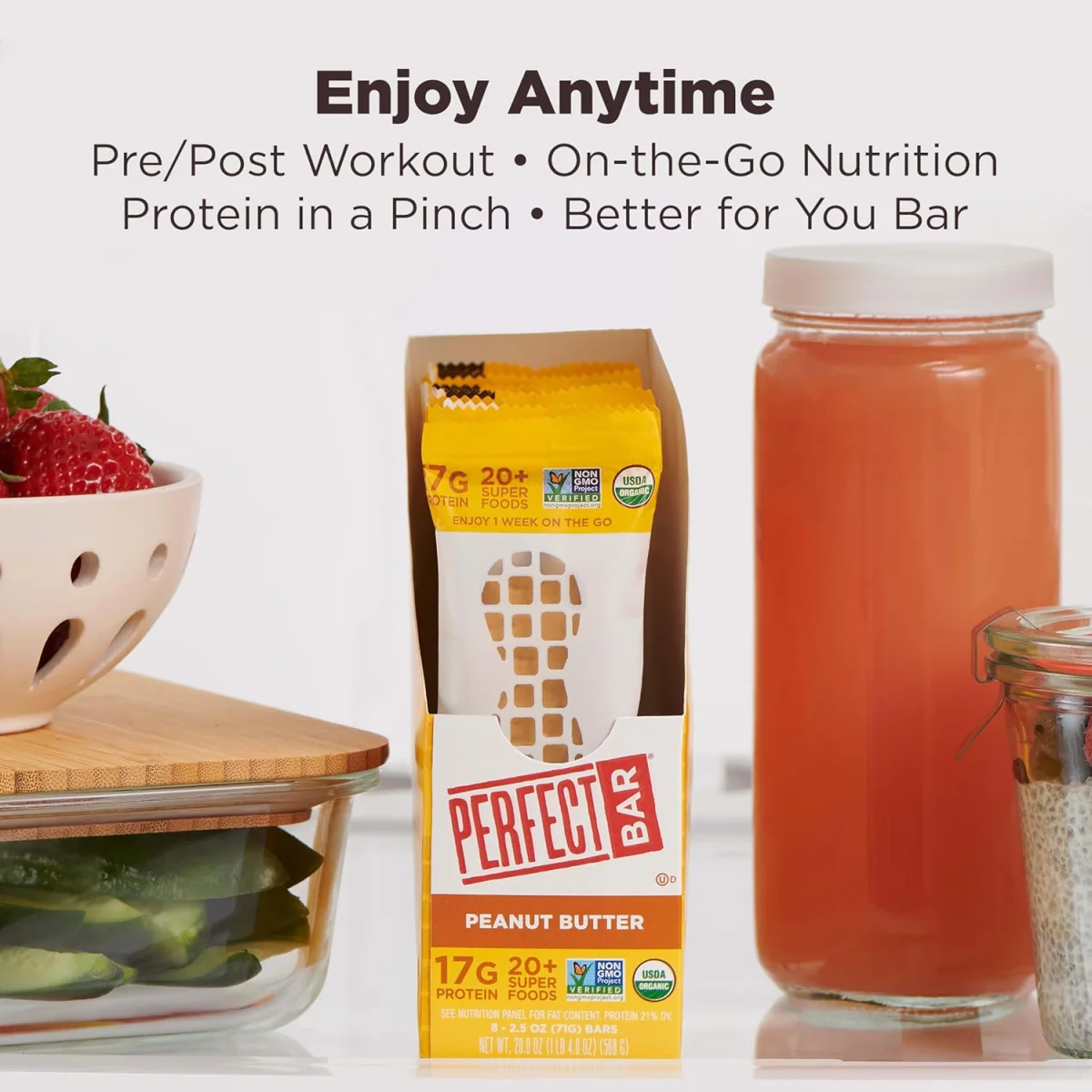 Perfect Bar Gluten-Free Peanut Butter Refrigerated Protein Bar, Organic - 2.5 oz