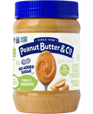 Peanut Butter & Co Simply Smooth No Sugar Added Peanut Butter - 16 oz