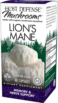 Host Defense Mushrooms Organic Lion's Mane Capsules - 60 Capsules