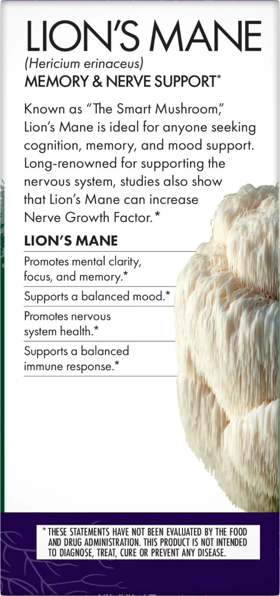 Host Defense Mushrooms Organic Lion's Mane Capsules - 60 Capsules