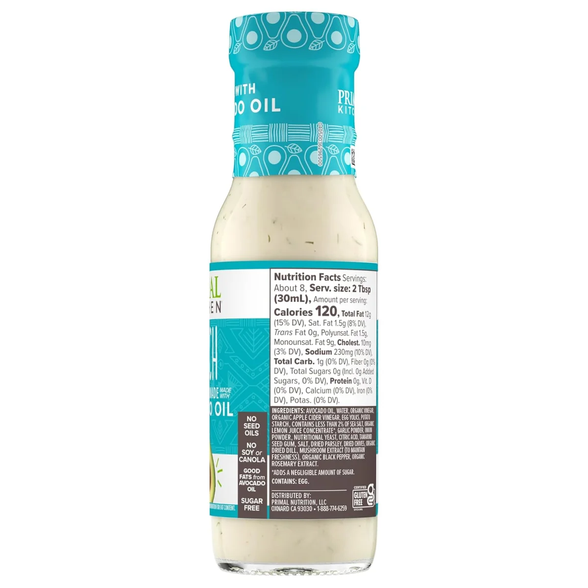 Primal Kitchen Ranch Dressing & Marinade with Avocado Oil - 8 fl oz