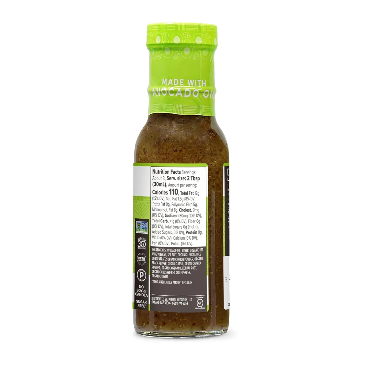 Primal Kitchen Italian Dressing & Marinade with Avocado Oil - 8 fl oz