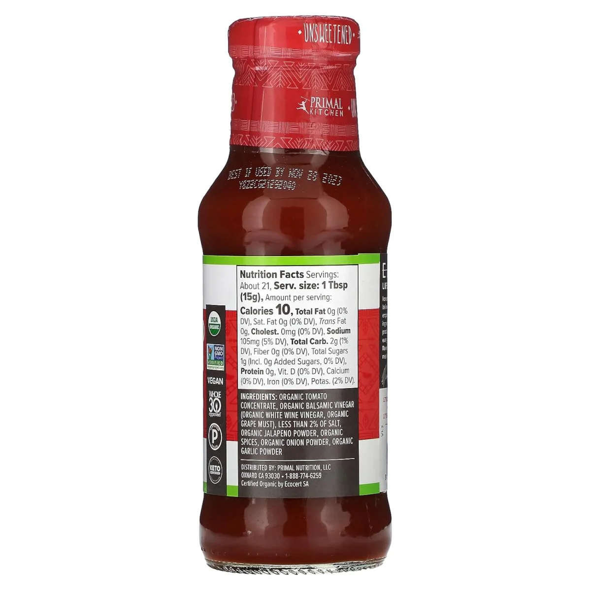 Primal Kitchen Organic Unsweetened Ketchup - 11.3 oz