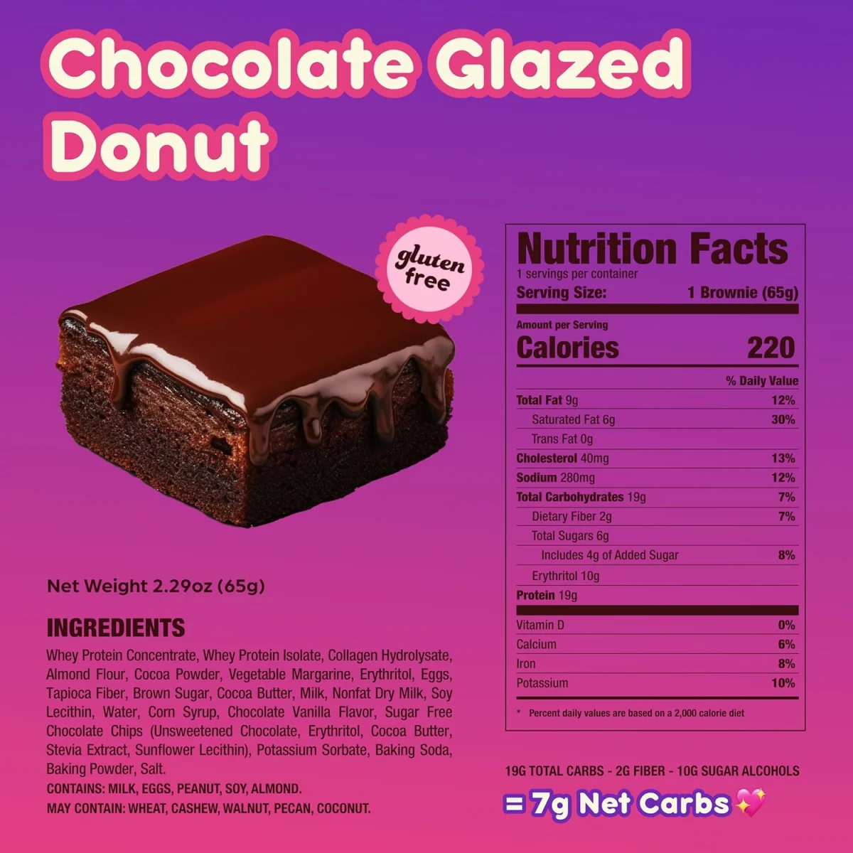 Prime Bites Protein Brownie, Chocolate Glazed Donut
