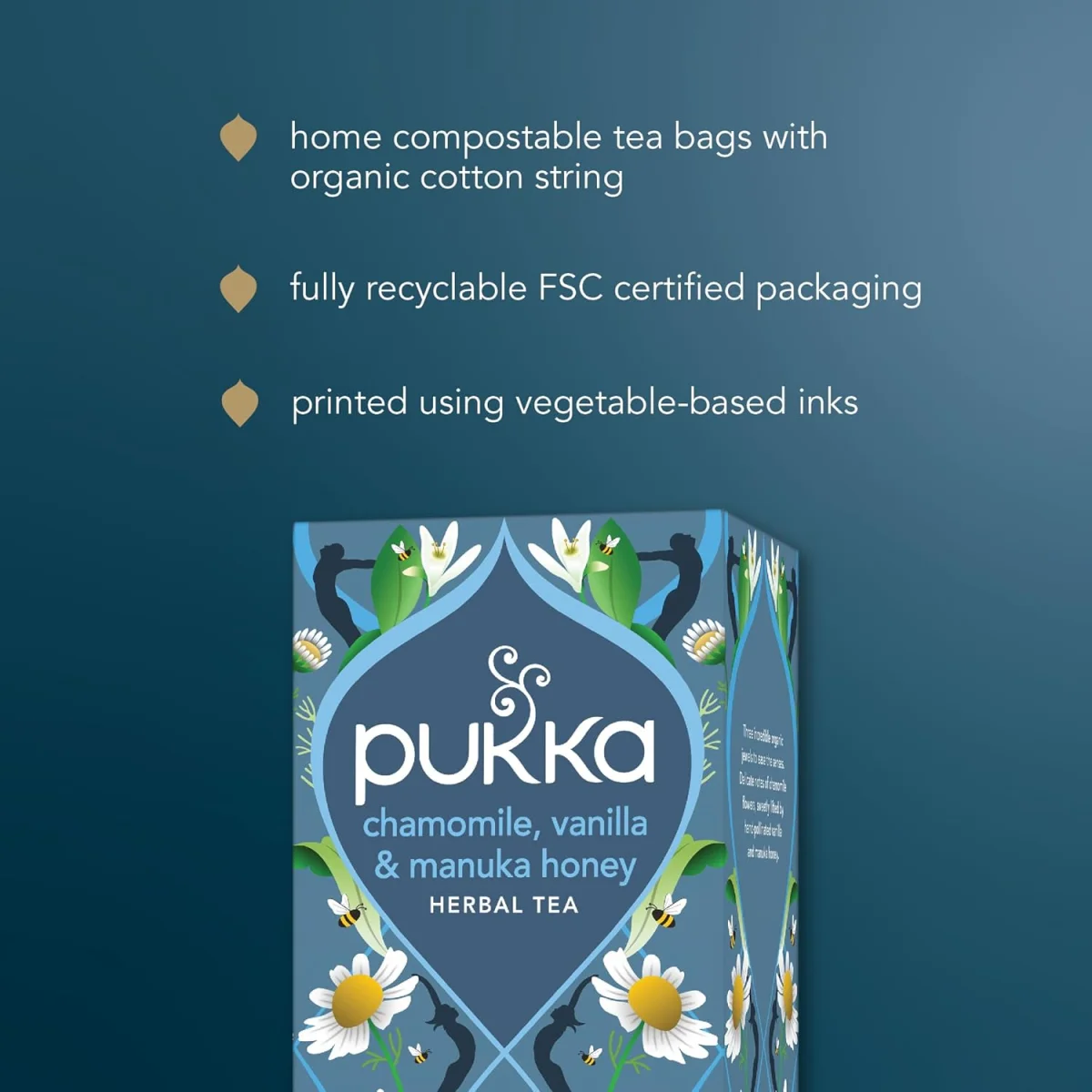 Pukka Organic Chamomile Vanilla & Manuka Honey Herbal Tea - 20 Sachets