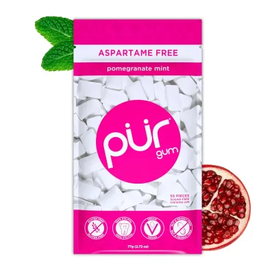 PUR Gum Pomegranate Mint Sugar-Free Chewing Gum - 55 Pieces
