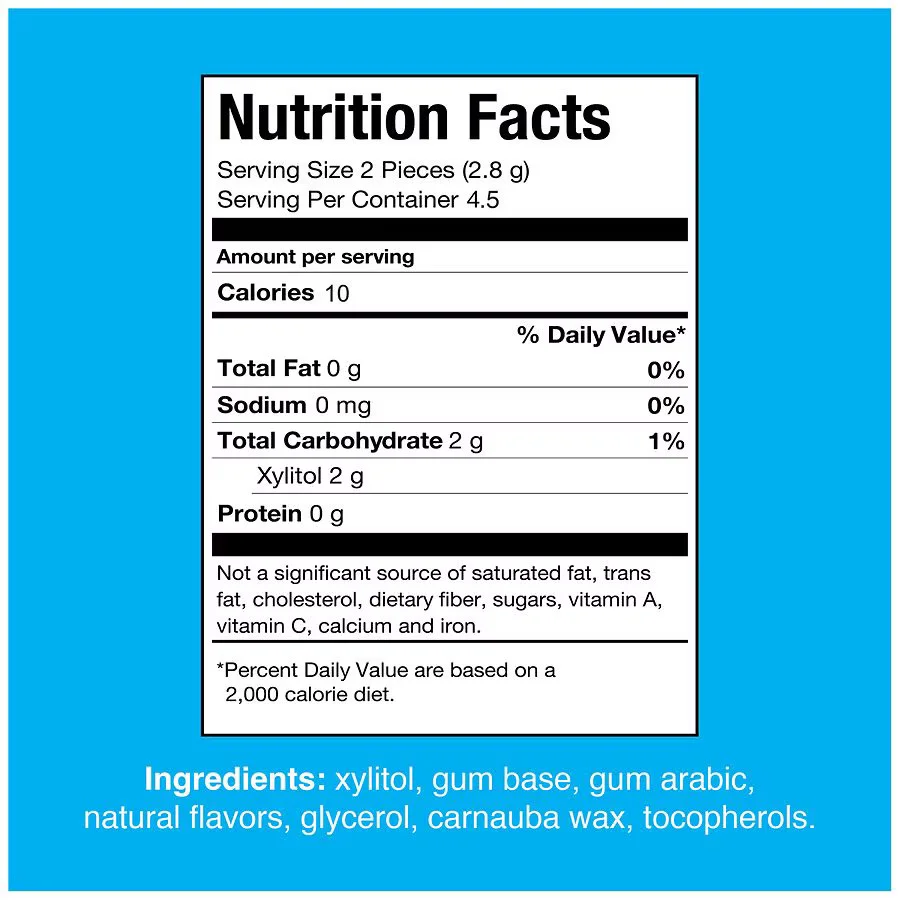 PUR Gum Peppermint Chewing Gum - 9 Pieces