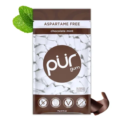 PUR Gum Aspartame Free Chocolate Mint Chewing Gum - 55 Pieces