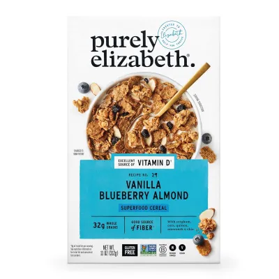 Purely Elizabeth Vegan Gluten Free Superfood Cereal, Vanilla Blueberry Almond - 11 oz
