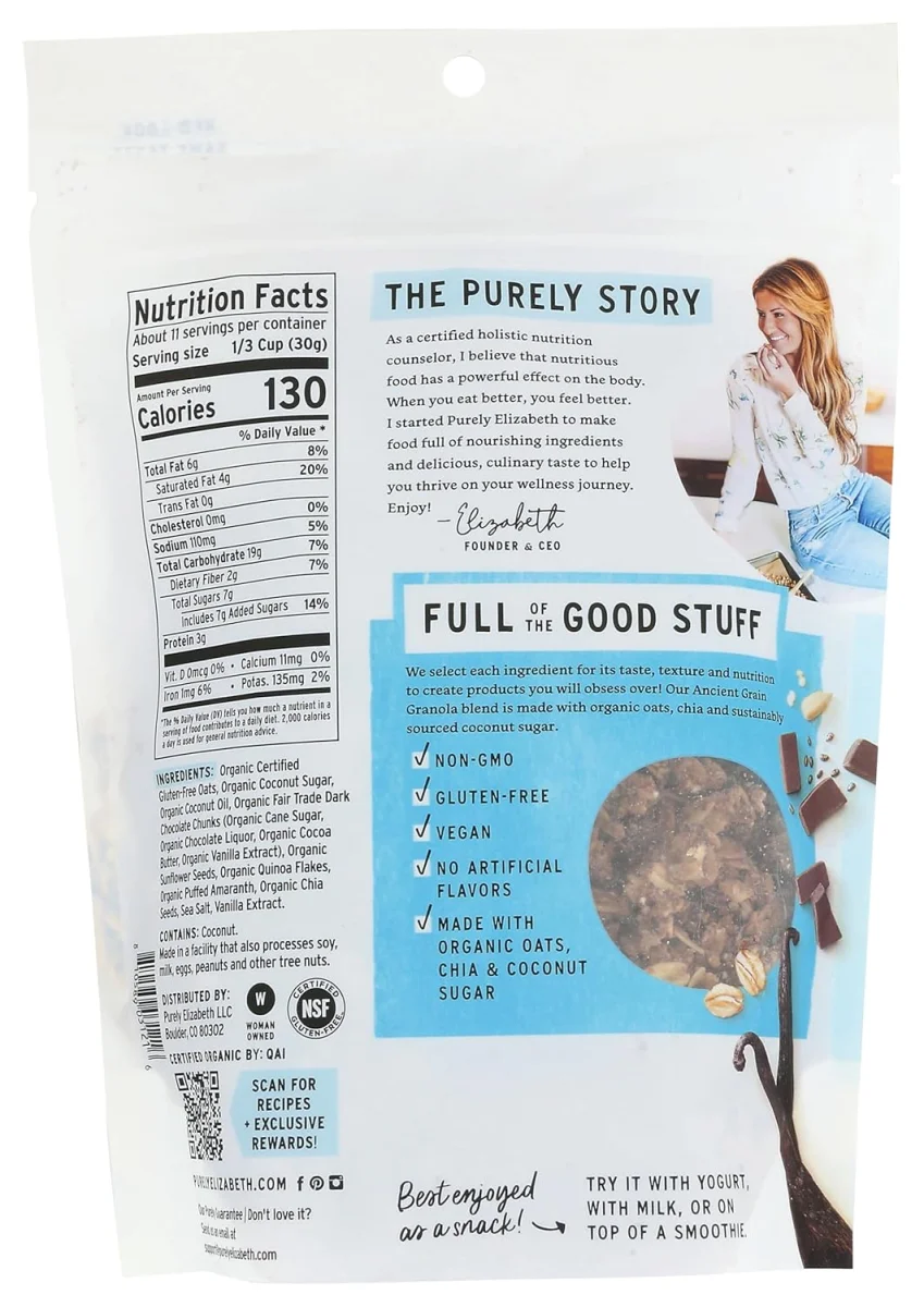 Purely Elizabeth Ancient Grain Granola, Vanilla Chocolate Chip - 12 oz