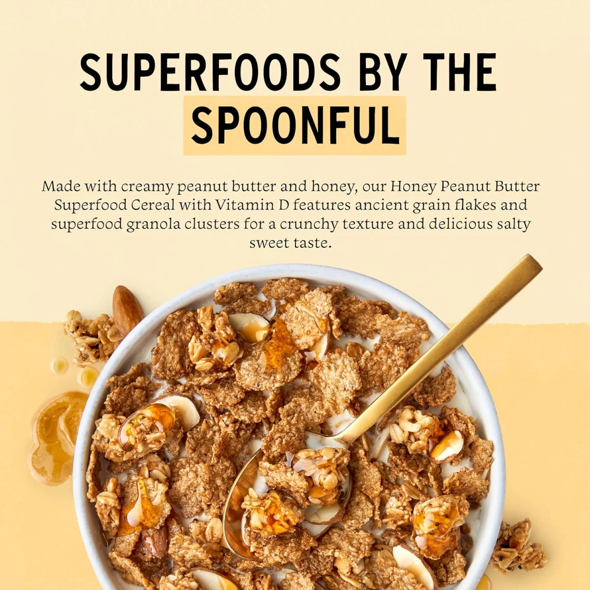Purely Elizabeth Vegan Gluten Free Superfood Cereal, Honey Peanut Butter - 11 oz