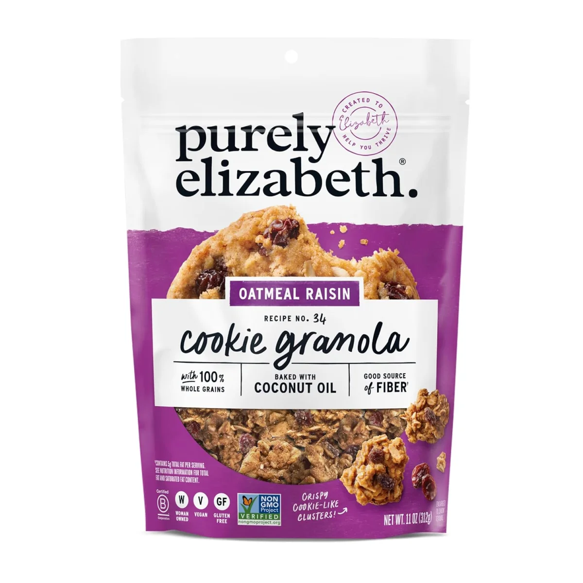 Purely Elizabeth Gluten Free Vegan Cookie Granola, Oatmeal Raisin - 11 oz