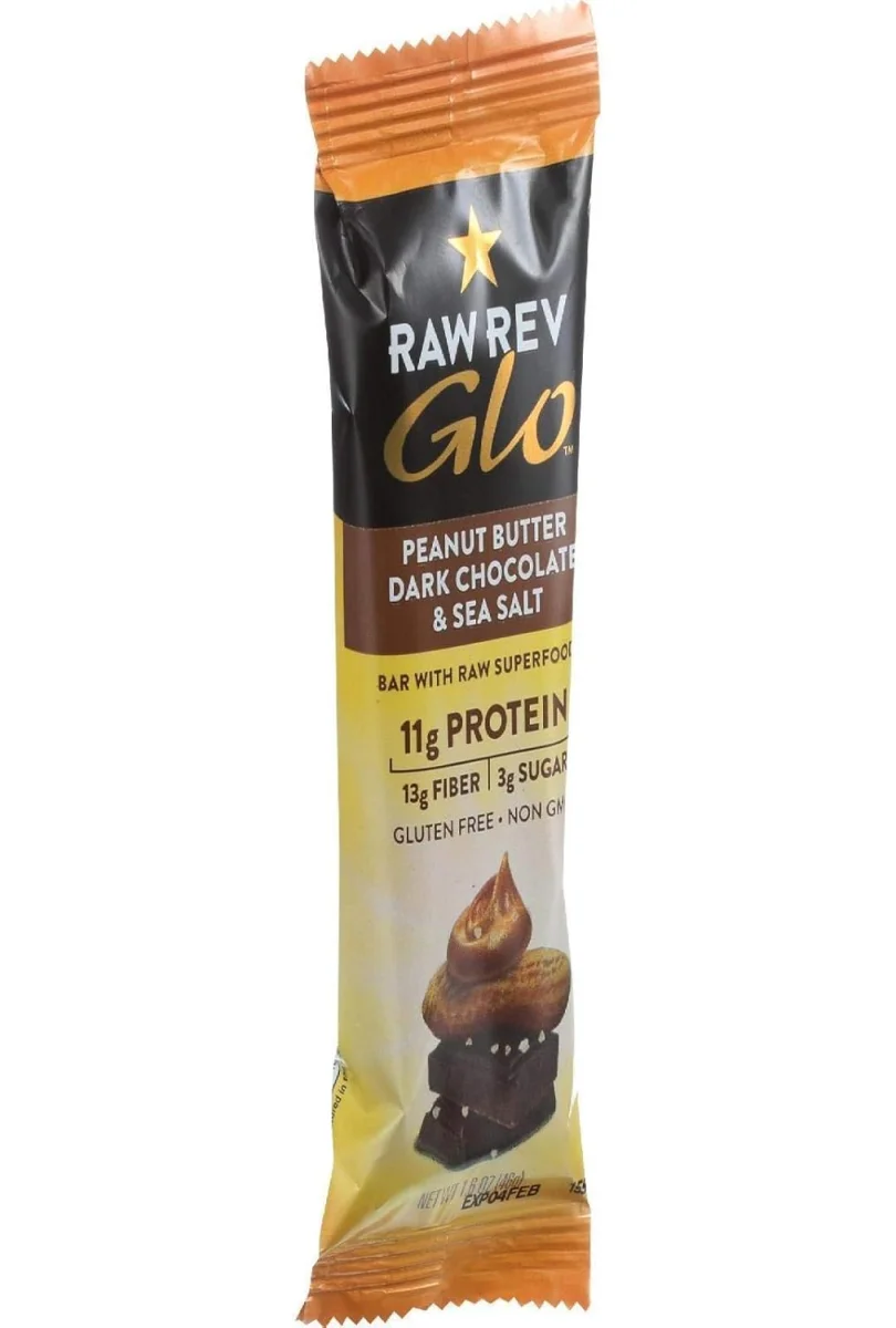 Raw Rev Vegan Protein Bars, Peanut Butter Dark Chocolate & Sea Salt - 12 bars