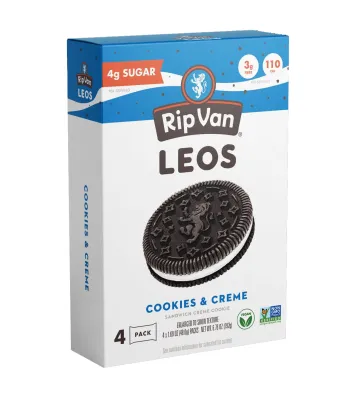 Rip Van LEOs Cookies and Cream Sandwich Cookies - 4 Pack (1.69 oz Each)