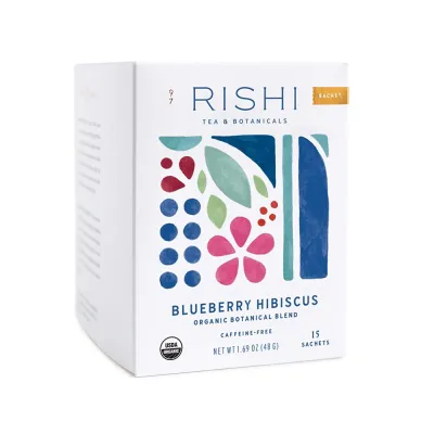 Rishi Tea Organic Blueberry Hibiscus Botanical Blend, Caffeine Free - 15 Sachets