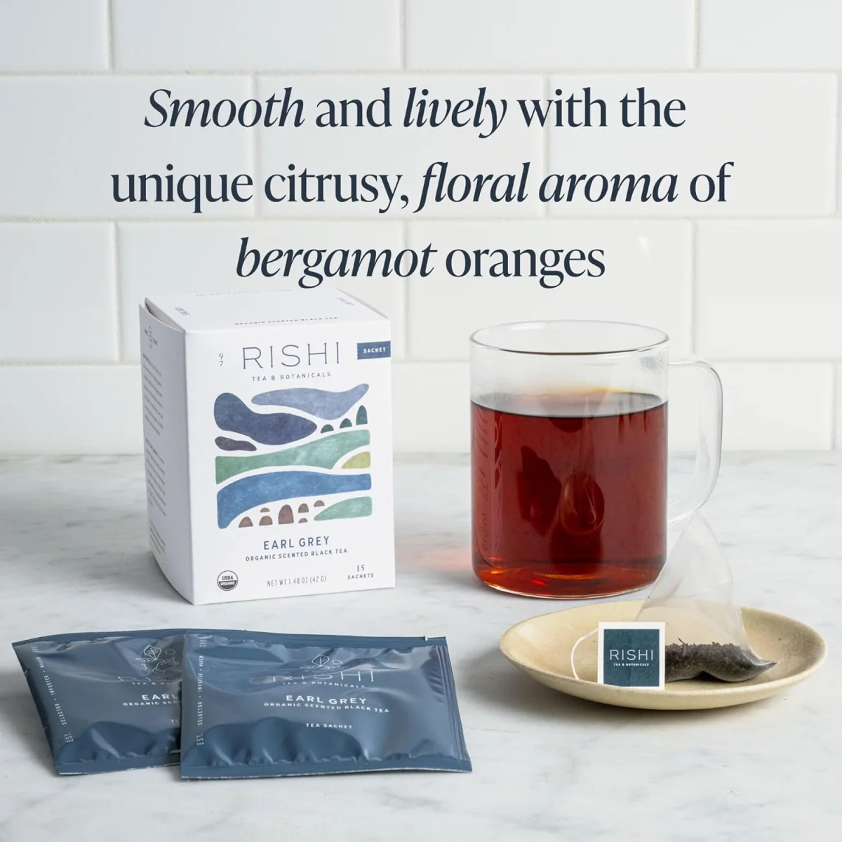 Rishi Tea Organic Earl Grey Black Tea - 15 Sachets