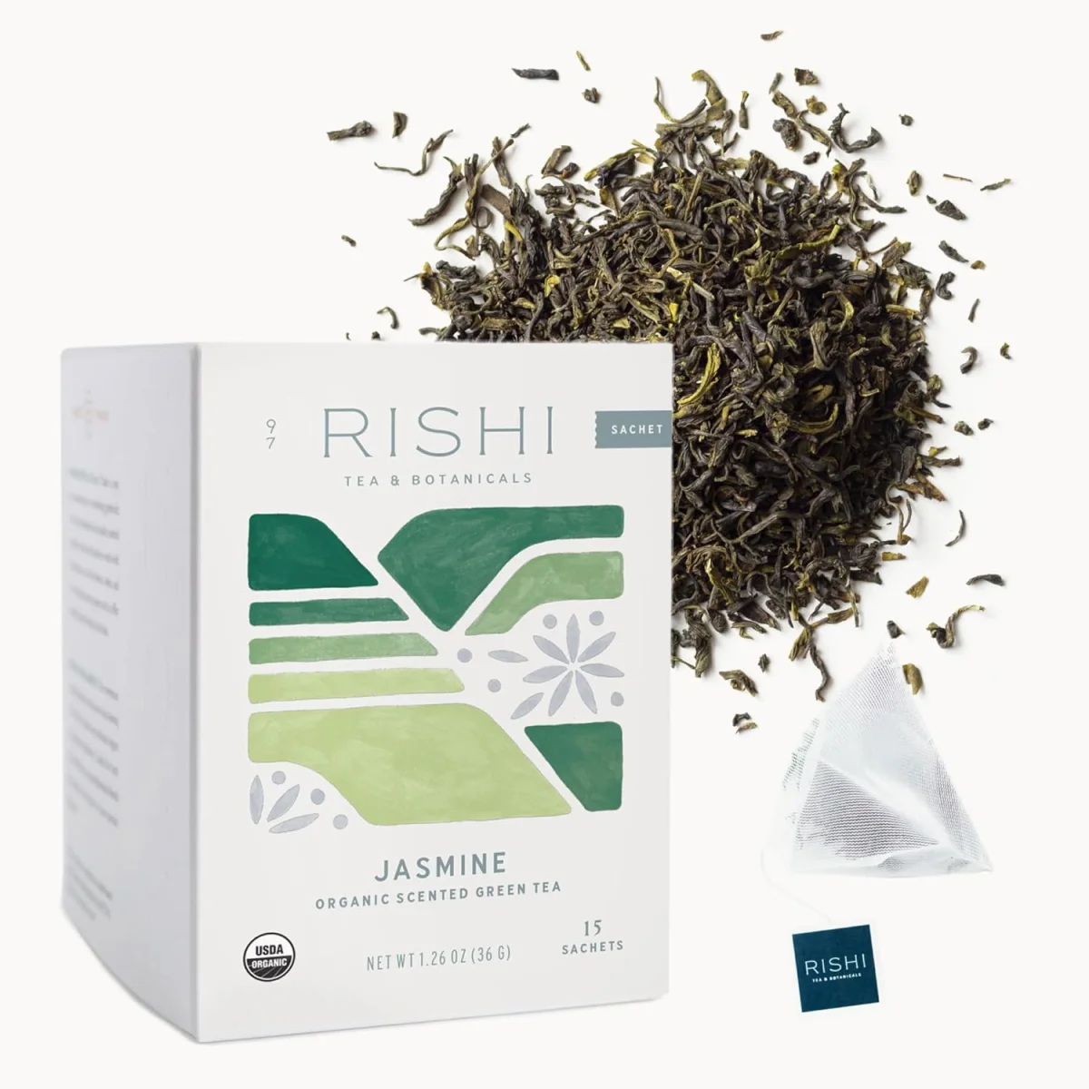 Rishi Tea Organic Jasmine Green Tea - 15 Tea Bags